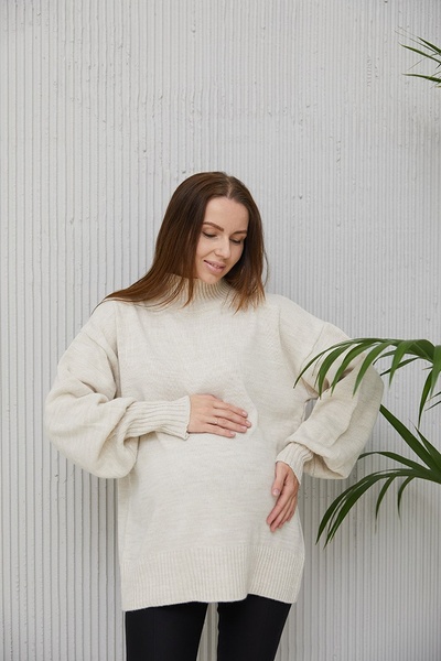 В'язаний светр для вагітних Loret - Бежевий LB17LR140 фото
