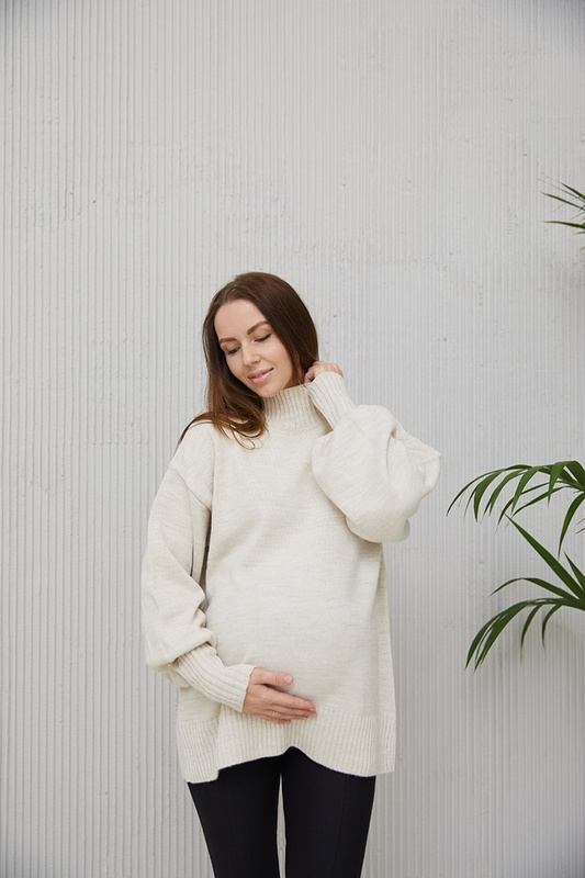 В'язаний светр для вагітних Loret - Бежевий LB17LR140 фото
