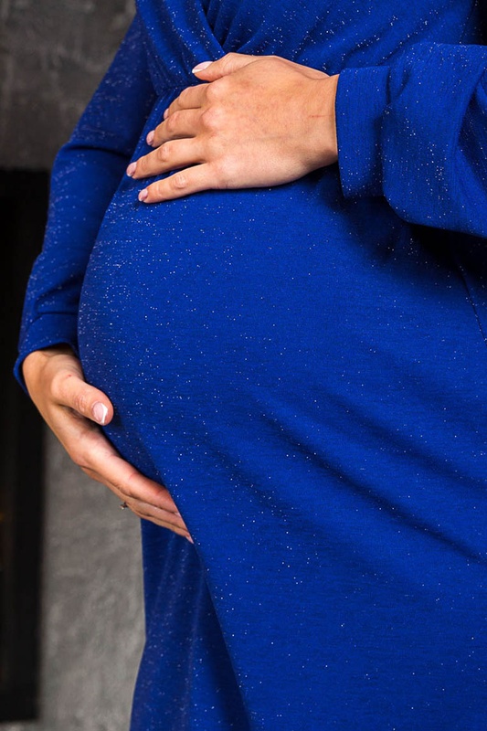 Сукня з люрексу для вагітних та годуючих Hollywood - Синій LB05HL127 фото
