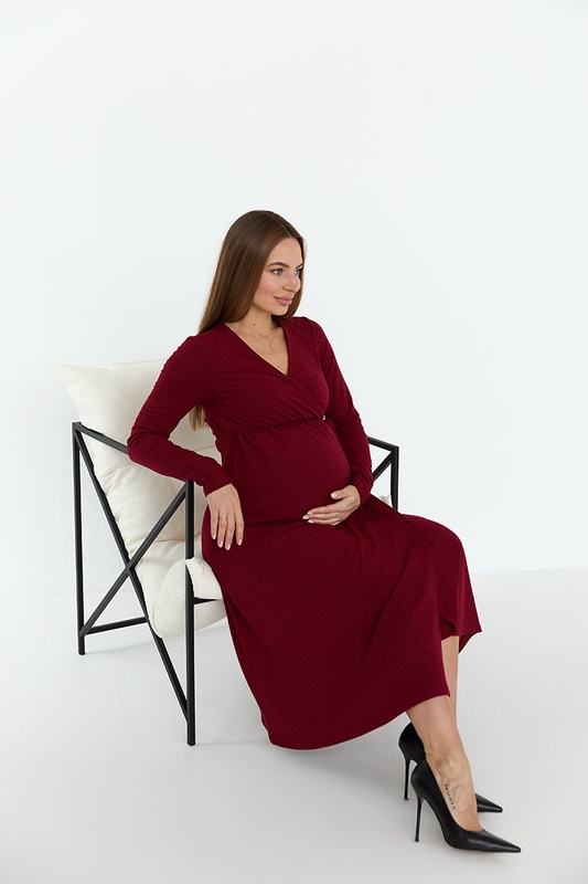 Сукня для вагітних та годуючих Bondy - Бордовий LB05BN104 фото