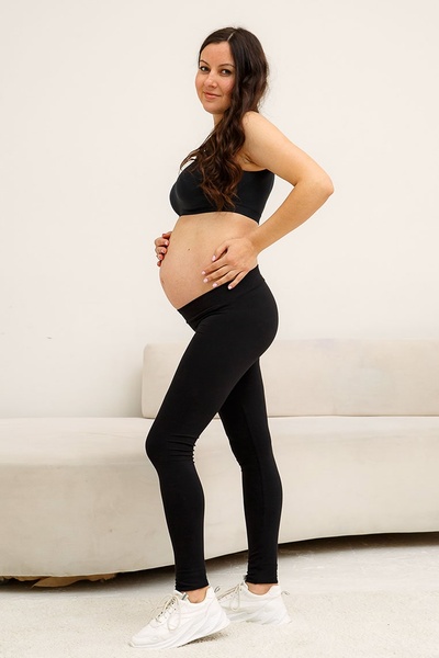 Бавовняні лосини для вагітних Baden - Чорний LB10BD136 фото