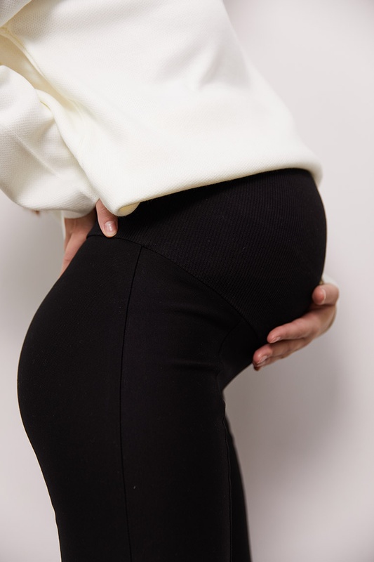 Теплые брюки клёш для беременных Turin - Чёрный LB12TR136 фото