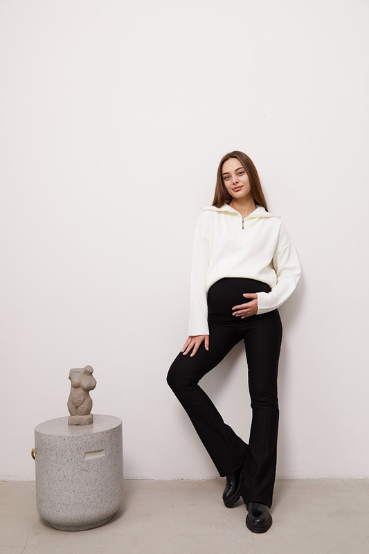 Теплые брюки клёш для беременных Turin - Чёрный LB12TR136 фото