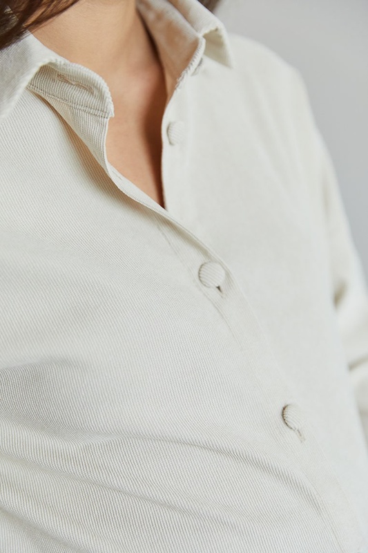 Вельветова сорочка для вагітних Varna - Айворі LB09VR162 фото
