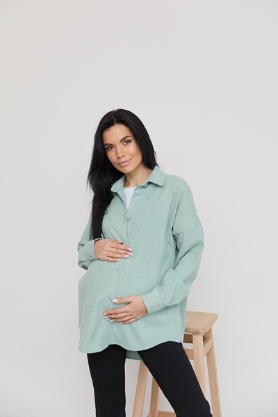 Вельветовая рубашка для беременных Varna - Мятный LB09VR164 фото