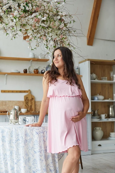 Нічна сорочка для вагітних та годуючих Amelie - Рожевий LB11AM124 фото