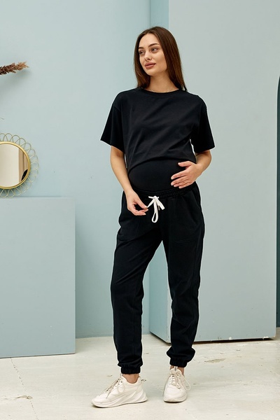 Демісезонні спортивні штани для вагітних Shanghai - Чорний LB10SH136 фото