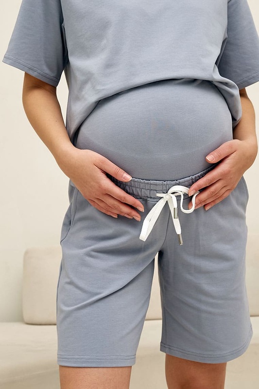 Трикотажні шорти для вагітних Pekin - Сірий LB03PK129 фото