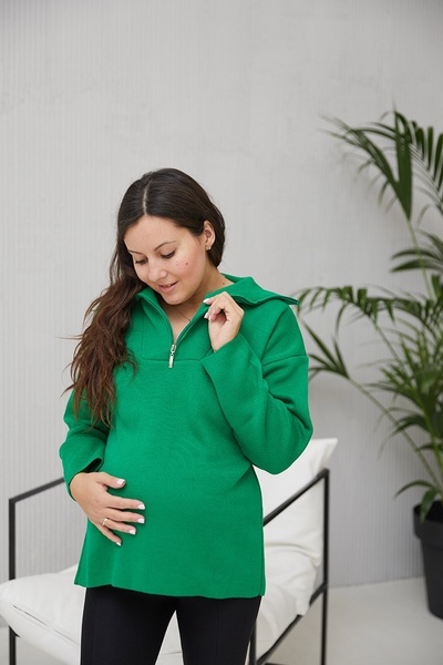 Вязаный свитер для беременных Barbara - Зеленый LB17BR163 фото