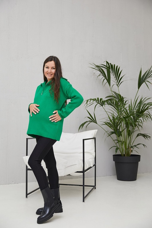 В'язаний светр для вагітних Barbara - Зелений LB17BR163 фото