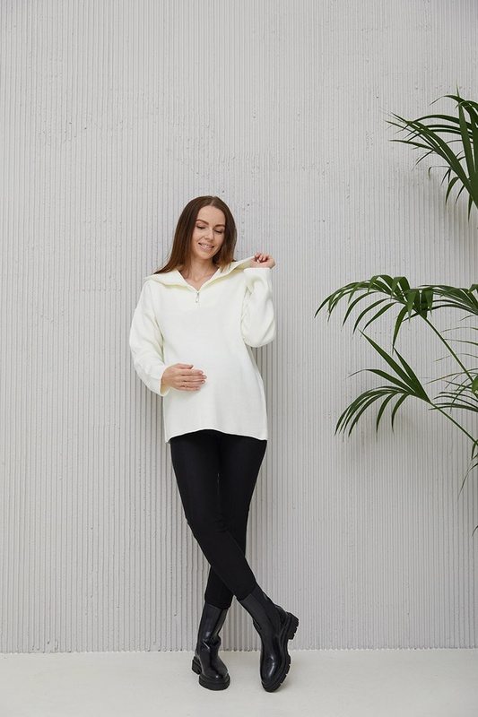В'язаний светр для вагітних Barbara - Молочний LB17BR119 фото