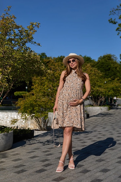 Літня сукня для вагітних та годуючих Sofia - Бежевий LB04SF140 фото
