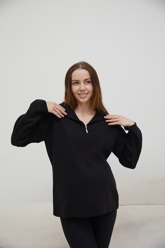 В'язаний светр для вагітних Barbara - Чорний LB17BR136 фото