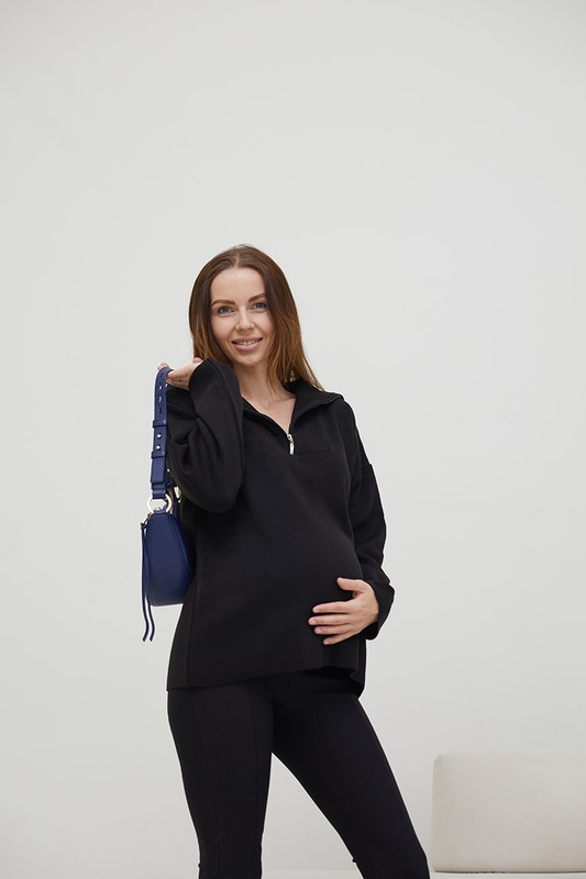 В'язаний светр для вагітних Barbara - Чорний LB17BR136 фото