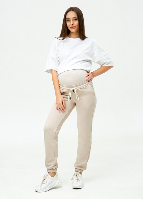 Демісезонні спортивні штани для вагітних Frankfurt - Світло бежевий LB10FR170 фото